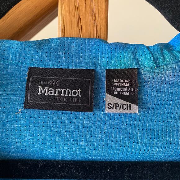 Marmot blue pullover hooded lightweight jacket - Picture 5 of 6